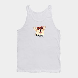 Happy cute corgi Tank Top